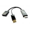 RS PRO, A: Vnější HDMI, B: Vnitřní Display Port, Polyvinylchlorid DisplayPort Kabely 150 mm