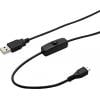 Joy-it K-1470 Napájecí kabel Raspberry Pi®, Arduino, BBC micro:bit [1x USB 2.0 zástrčka A - 1x micro USB 2.0 zástrčka B] 1.50 m černá vč. vypínače