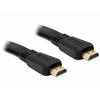 Delock HDMI kabel Zástrčka HDMI-A 5 m černá 82672 plochý HDMI kabel Delock HDMI kabel Zástrčka HDMI-A 5 m černá 82672 plochý HDMI kabel