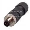 Vidlice M8 kód A, 4 piny, 60 V / 3 A, IP67, kabel