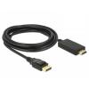Delock DisplayPort / HDMI kabel Konektor DisplayPort, Zástrčka HDMI-A 3 m černá 85318 pozlacené kontakty, kroucený , třížilový stíněný, 4K UHD Kabel DisplayPort Delock DisplayPort / HDMI kabel Konektor DisplayPort, Zástrčka HDMI-A 3 m černá 85318 pozlacené kontakty, kroucený , třížilový stíněný, 4K UHD Kabel DisplayPort