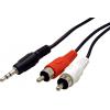 Roline 11.09.4341 jack audio kabel [1x jack zástrčka 3,5 mm - 2x cinch zástrčka] 1.50 m černá stíněný