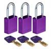 Brady Purpurová, Ocel, Eloxovaný hliník Bezpečnostní visací zámek 6.35 mm Brady Purpurová, Ocel, Eloxovaný hliník Bezpečnostní visací zámek 6.35 mm