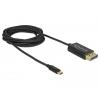 Delock DisplayPort / USB kabel USB-C ® zástrčka, Konektor DisplayPort 2 m černá 83710 pozlacené kontakty, 4K UHD Kabel USB-C