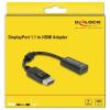 Delock 61849 DisplayPort / HDMI adaptér [1x zástrčka DisplayPort - 1x HDMI zásuvka] černá s feritovým jádrem 0.23 m