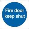 RS PRO Požární bezpečnostní značka, Vinyl, Modrá Fire Door Keep Shut No Angličtina Samolepicí