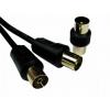 Koaxiální kabel, řada: TV Aerial Connector 3C2V, Černá Polyuretan, vnější průměr: 5 mm OD 20 m RS PRO S koncovkou