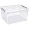 Curver 243813 Úložný box, HANDY, stohovatelné, (d x š x v) 490 x 390 x 250 mm, transparentní, stříbrná, 1 ks