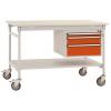 Manuflex BB5361.2001 Kompletní servírovací stolek základní mobilně se Melamin-Platte + pouzdro vestavné, Šxhxv: 1000 x 800 x 850 mm červenooranžová (RAL 2001)