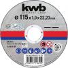 kwb 712041 sada řezných kotoučů 115 mm 10 ks nerezová ocel