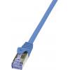 LogiLink CQ3096S RJ45 síťové kabely, propojovací kabely CAT 6A S/FTP 10.00 m modrá samozhášecí, s ochranou 1 ks - Kliknutím na obrázek zavřete