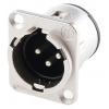 Neutrik Konektor XLR, počet kontaktů: 3, orientace těla: Rovný Vnější, pokovení: Stříbro přes nikl, Průchozí otvor, 50V, Neutrik Konektor XLR, počet kontaktů: 3, orientace těla: Rovný Vnější, pokovení: Stříbro přes nikl, Průchozí otvor, 50V,