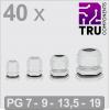 TRU COMPONENTS T24CA120 kabelová průchodka, TC-13448356, od 3.5 mm, do 15 mm, 40 ks