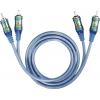 cinch audio kabel [2x cinch zástrčka - 2x cinch zástrčka] 0.50 m transparentní modrá pozlacené kontakty Oehlbach Ice Blue