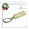 Quadrios 23C530 kulaté kabelové oko Průřez (max.)=6 mm² Ø otvoru=10.5 mm částečná izolace žlutá 50 ks