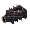 Jack zásuvka 6,3 mm stereo ACJS-HHDR, panel, 2× zdířka, spínač Jack zásuvka 6,3 mm stereo ACJS-HHDR, panel, 2× zdířka, spínač
