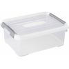 Curver 243946 Úložný box, HANDY, stohovatelné, (d x š x v) 400 x 290 x 150 mm, transparentní, stříbrná, 1 ks