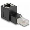 Delock RJ45 síťový adaptér CAT 6A [1x RJ45 zástrčka - 1x RJ45 zásuvka] 0 mm černá