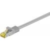 Goobay 91603 RJ45 síťové kabely, propojovací kabely CAT 7 S/FTP 2 m šedá bez halogenů, pozlacené kontakty, s ochranou, kompletní stínění, dvoužilový stíněný,