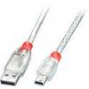 LINDY USB kabel USB 2.0 USB-A zástrčka, USB Mini-B zástrčka 5.00 m transparentní 41785