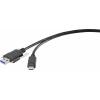 Renkforce USB kabel USB 3.2 Gen1 (USB 3.0 / USB 3.1 Gen1) USB-A zástrčka, USB-C ® zástrčka 1.00 m černá lze šroubovat RF-3386040