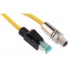 HARTING Cat6a Ethernetové kabely, Žlutá, Polyuretan, A: Rovný 2 m Vnější, B: Přímý Vnější, typ pláště: Stíněné