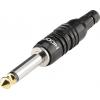 Hicon HI-J63M07 jack konektor 6.35 mm zástrčka, rovná Pólů: 2 mono černá 1 ks