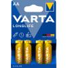 Baterie Varta 4106 LONGLIFE AA/R06, 1,5 V, alkalická, 4 ks