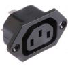 Schurter Konektor IEC C13, orientace těla: Rovný, Montáž do panelu Vnitřní, 250V 15A Schurter Konektor IEC C13, orientace těla: Rovný, Montáž do panelu Vnitřní, 250V 15A