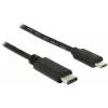 Delock USB kabel USB 2.0 USB Micro-B zástrčka, USB-C ® zástrčka 0.50 m černá 83333