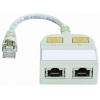Telegärtner RJ45 síťový, ISDN Y adaptér [1x RJ45 zástrčka - 2x RJ45 zásuvka] 15.00 cm šedobílá (RAL 7035)