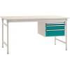 Manuflex BB5261.5021 Kompletní servírovací stolek základní stacionárně s Melamin-Platte + pouzdro vestavné, Šxhxv: 1000 x 800 x 780 mm vodní modrá