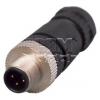 Vidlice M12 kód A, 3 piny, 250 V / 4 A, IP67, na kabel