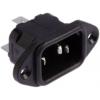 Bulgin Konektor IEC C14, orientace těla: Rovný, Montáž do panelu Vnější, 250V 10A Bulgin Konektor IEC C14, orientace těla: Rovný, Montáž do panelu Vnější, 250V 10A