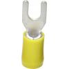 TRU COMPONENTS 1582989 vidlicové kabelové oko 4 mm² 6 mm² Ø otvoru=8.40 mm částečná izolace žlutá 1 ks