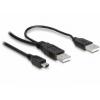 Delock USB kabel USB 2.0 USB-A zástrčka, USB-A zástrčka, USB Mini-B zástrčka 1.00 m černá 82447 Delock USB kabel USB 2.0 USB-A zástrčka, USB-A zástrčka, USB Mini-B zástrčka 1.00 m černá 82447