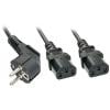 LINDY PC síťový kabel [1x zástrčka s ochranným kontaktem - 2x IEC C13 zásuvka 10 A] 2.00 m černá