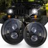 LED přední hlavní světlomety 7” 9-16V/45W (sada) DOT SAE HL (černé)