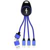 Smrter Nabíjecí kabel USB USB 2.0 Apple Lightning konektor, USB-A zástrčka, USB-C ® zástrčka, USB Micro-B zástrčka 0.15 m modrá hliníková zástrčka, s funkcí