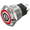 EAO Osvětlené tlačítko, řada: 82 IP65, IP67 SPDT Panel Blokování Osvětlené 19 mm 3A, barva LED: Červená 240 V dc 240 V
