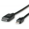 Roline, A: Vnější Mini DisplayPort, B: Vnější HDMI, Polyvinylchlorid DisplayPort Kabely 2 m