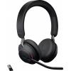 Jabra Evolve2 65 MS telefon Sluchátka On Ear Bluetooth® stereo černá regulace hlasitosti, Indikátor nabití, Vypnutí zvuku mikrofonu