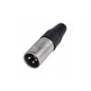 Re-An Products Konektor XLR, barva Stříbrná, Černá, počet kontaktů: 3, orientace těla: Rovný Vnější, pokovení: Stříbrná,
