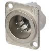 Neutrik Konektor XLR, počet kontaktů: 6, orientace těla: Rovný Vnější, pokovení: Stříbro přes nikl, Panel, 50 V,