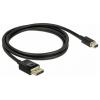 Delock Mini-DisplayPort / DisplayPort kabel Mini DisplayPort konektory, Konektor DisplayPort 1 m černá 84927 pozlacené kontakty, kroucený , třížilový stíněný,