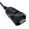 Amphenol Industrial Konektor USB, řada: UA Vnější, počet portů: 1portový, orientace těla: Rovný USB typu A, 100V, Kabel