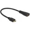 Delock HDMI kabel Zástrčka HDMI Mini-C, Zásuvka HDMI-A 0.23 m černá 65650 pozlacené kontakty HDMI kabel Delock HDMI kabel Zástrčka HDMI Mini-C, Zásuvka HDMI-A 0.23 m černá 65650 pozlacené kontakty HDMI kabel