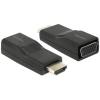 Delock 65655 HDMI / VGA adaptér [1x HDMI zástrčka - 1x D-SUB zásuvka 15pólová] černá 0 m