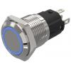 EAO Osvětlené tlačítko, řada: 82 IP65, IP67 SPDT Panel Blokování Osvětlené 16 mm 3A, barva LED: Modrá 240 V dc 240 V ac