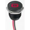 Indikátor pro montáž do panelu, řada: Q 16 Červená, typ žárovky: Indikátor LED Olověný drát APEM 13.2V dc 16 mm, IP67 Indikátor pro montáž do panelu, řada: Q 16 Červená, typ žárovky: Indikátor LED Olověný drát APEM 13.2V dc 16 mm, IP67